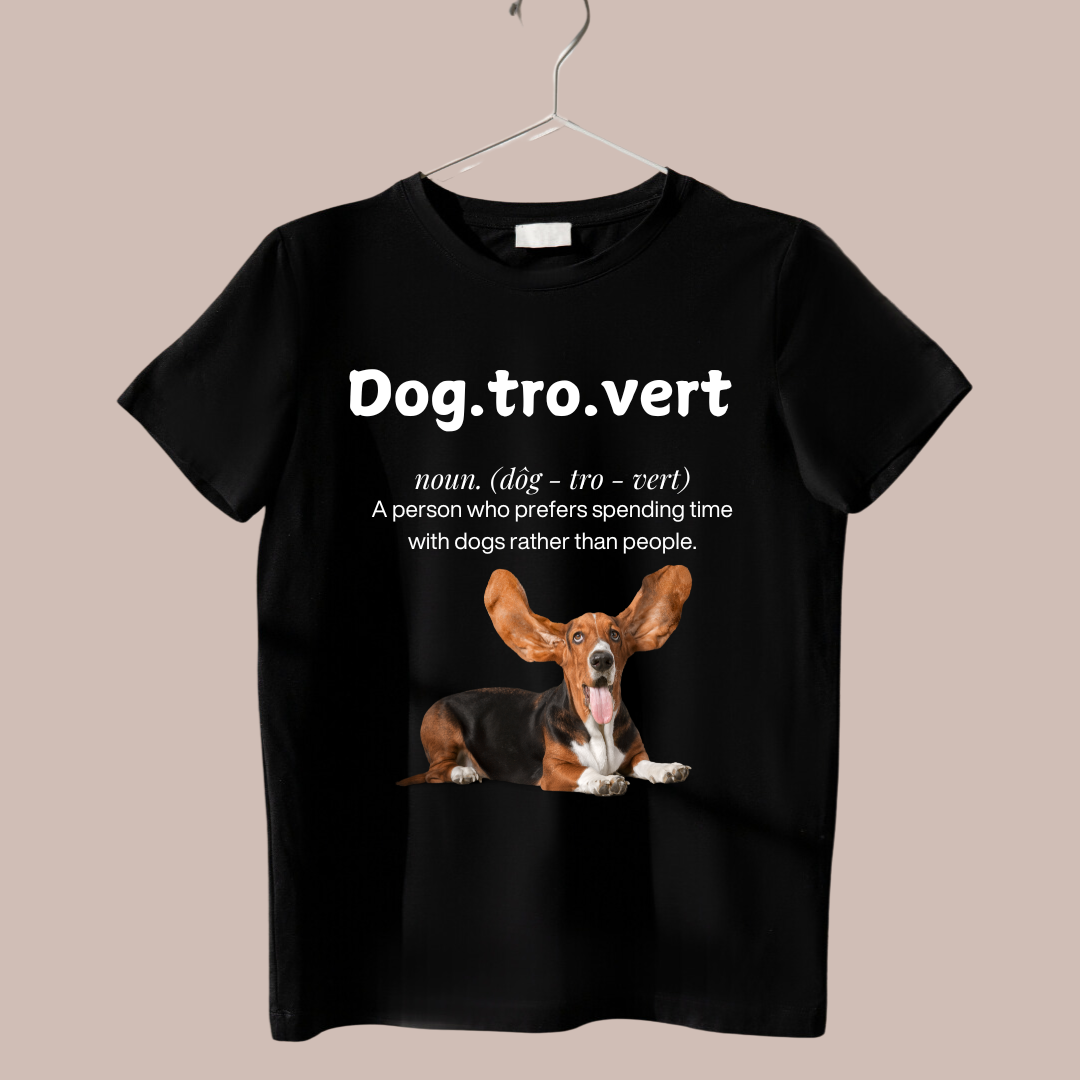 Dogtrovert Black Unisex T-shirt