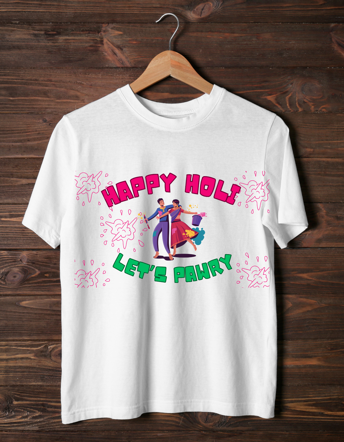 HAPPY HOLI LET'S PAWRY Unisex T-Shirt
