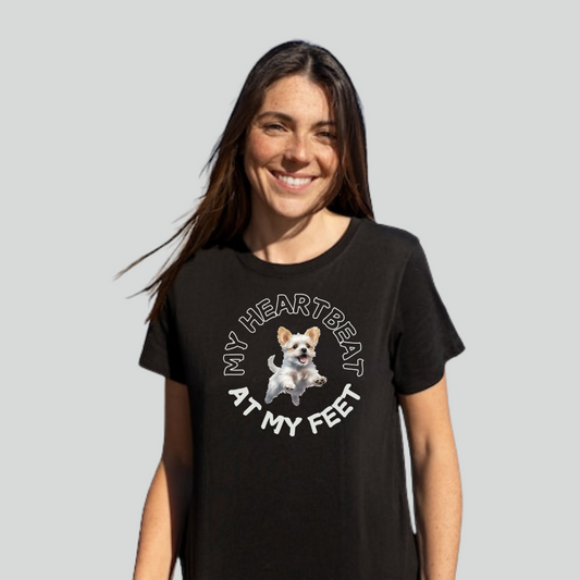 My Heartbeat at My Feet Black Unisex T-shirt