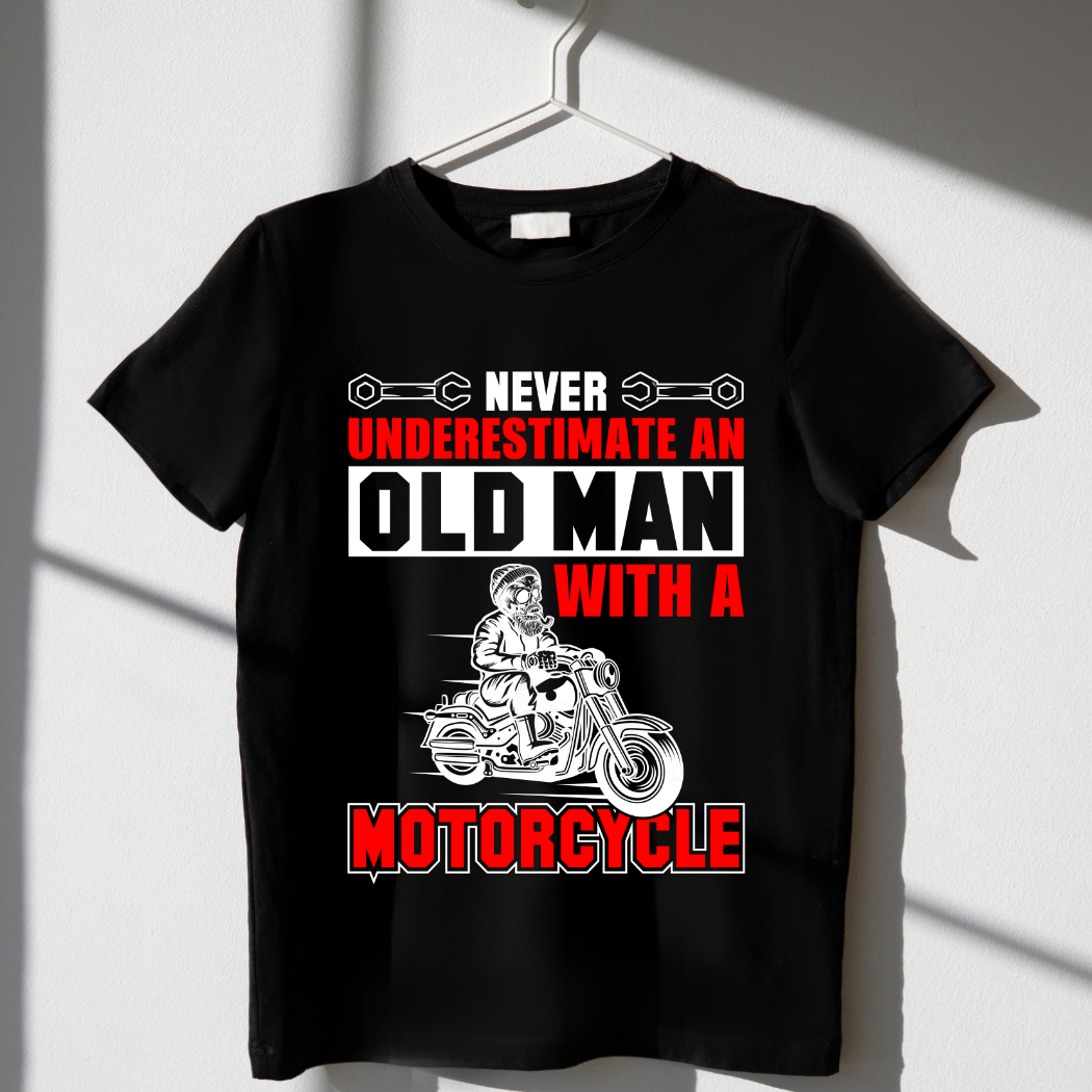 Never Underestimate an Old Man with a Motorcycle Unisex T-Shirt