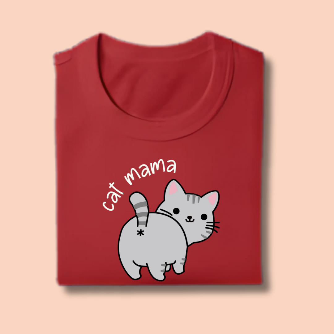 Cat Mama Half Sleeve T-Shirt