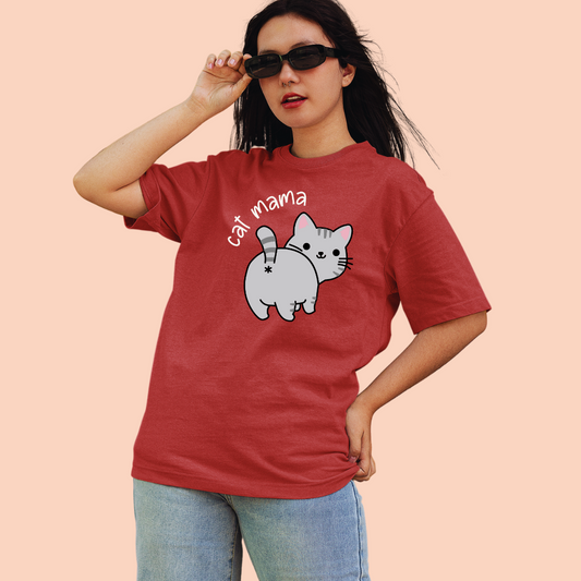 Cat Mama Half Sleeve T-Shirt