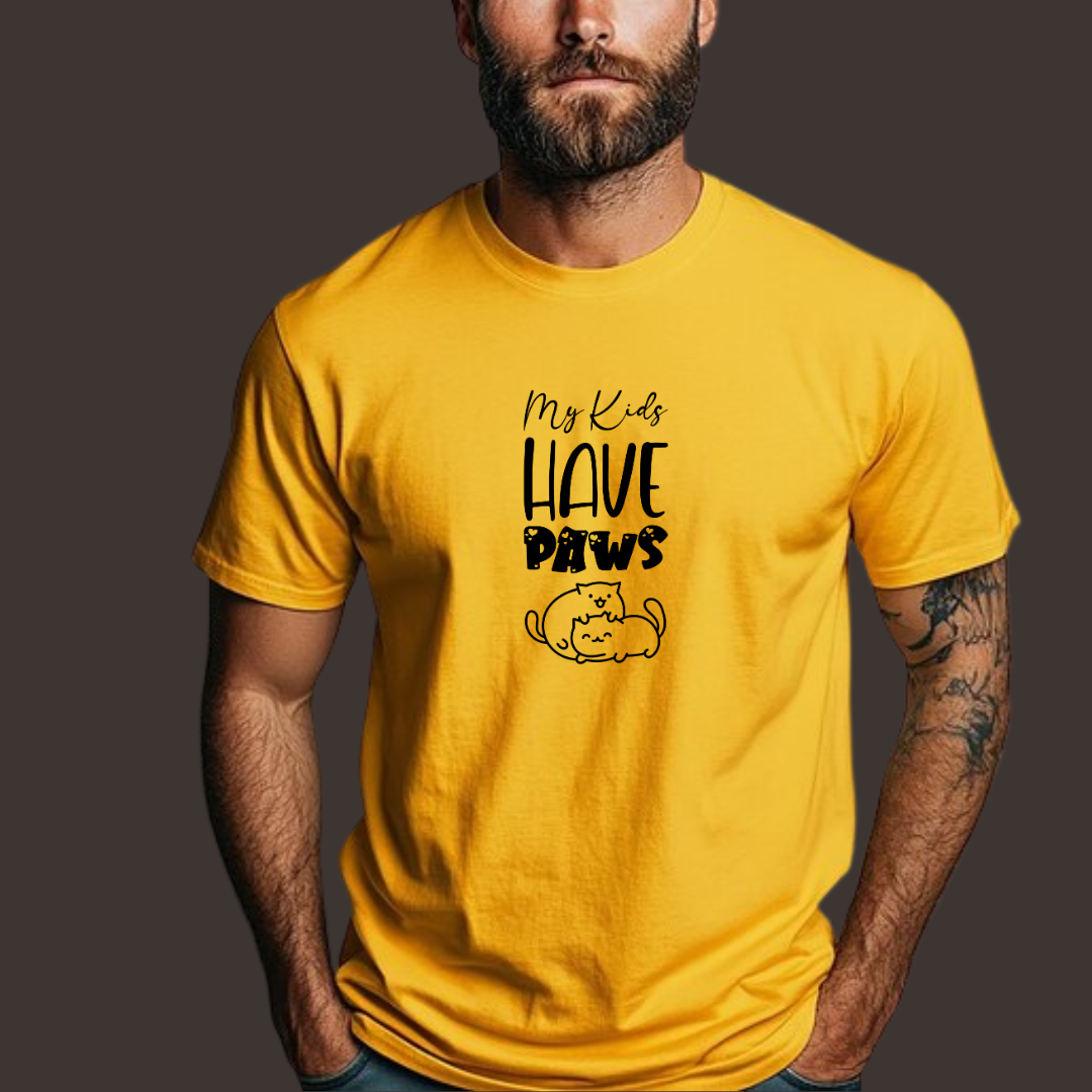 My Kids Have Paws Half Sleeve T-Shirt