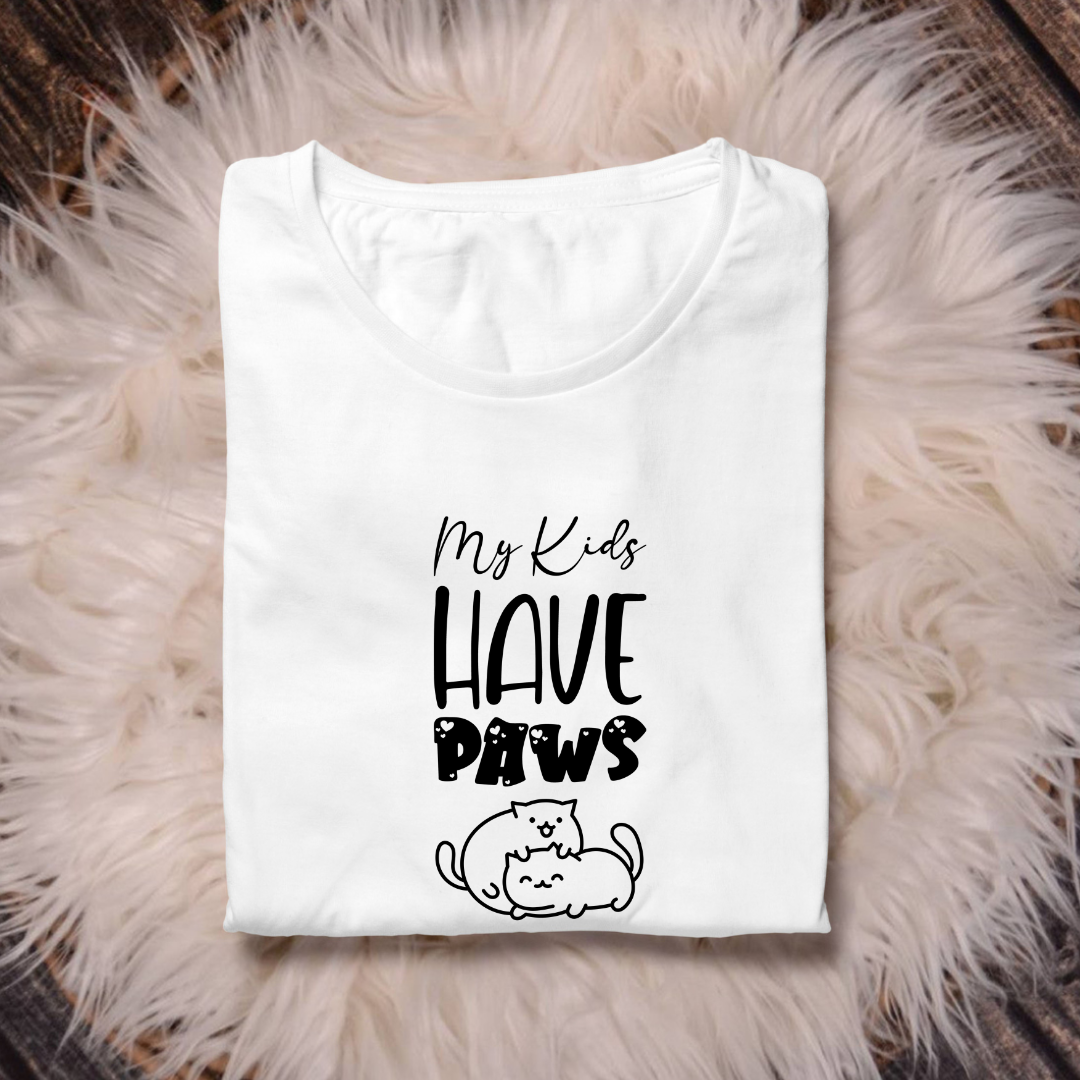 My Kids Have Paws Half Sleeve T-Shirt