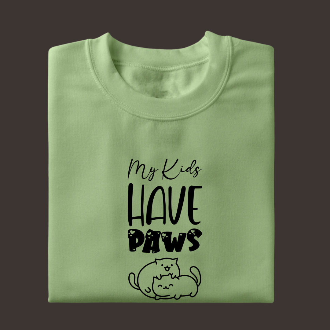 My Kids Have Paws Half Sleeve T-Shirt