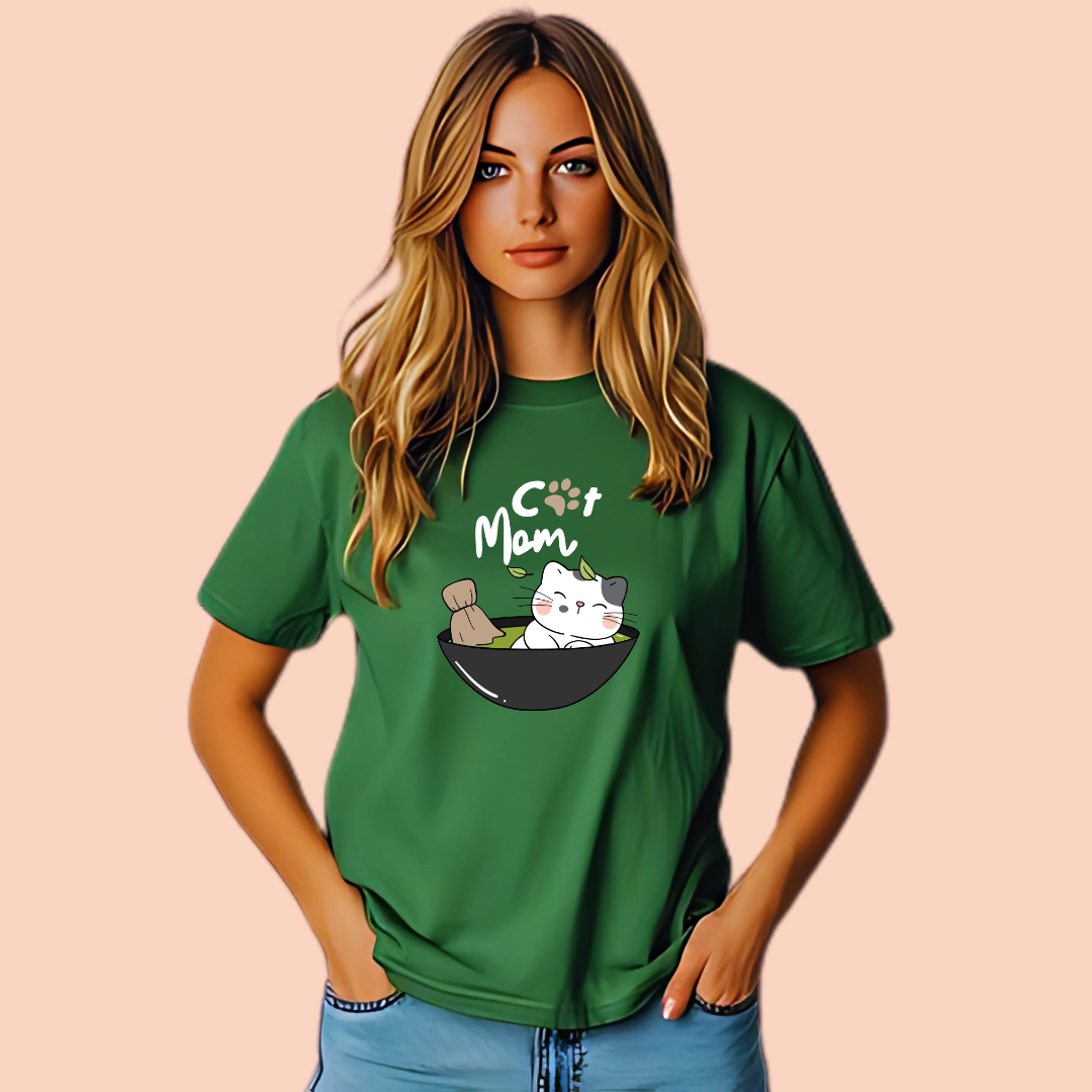 Cat Mom Half Sleeve T-Shirt