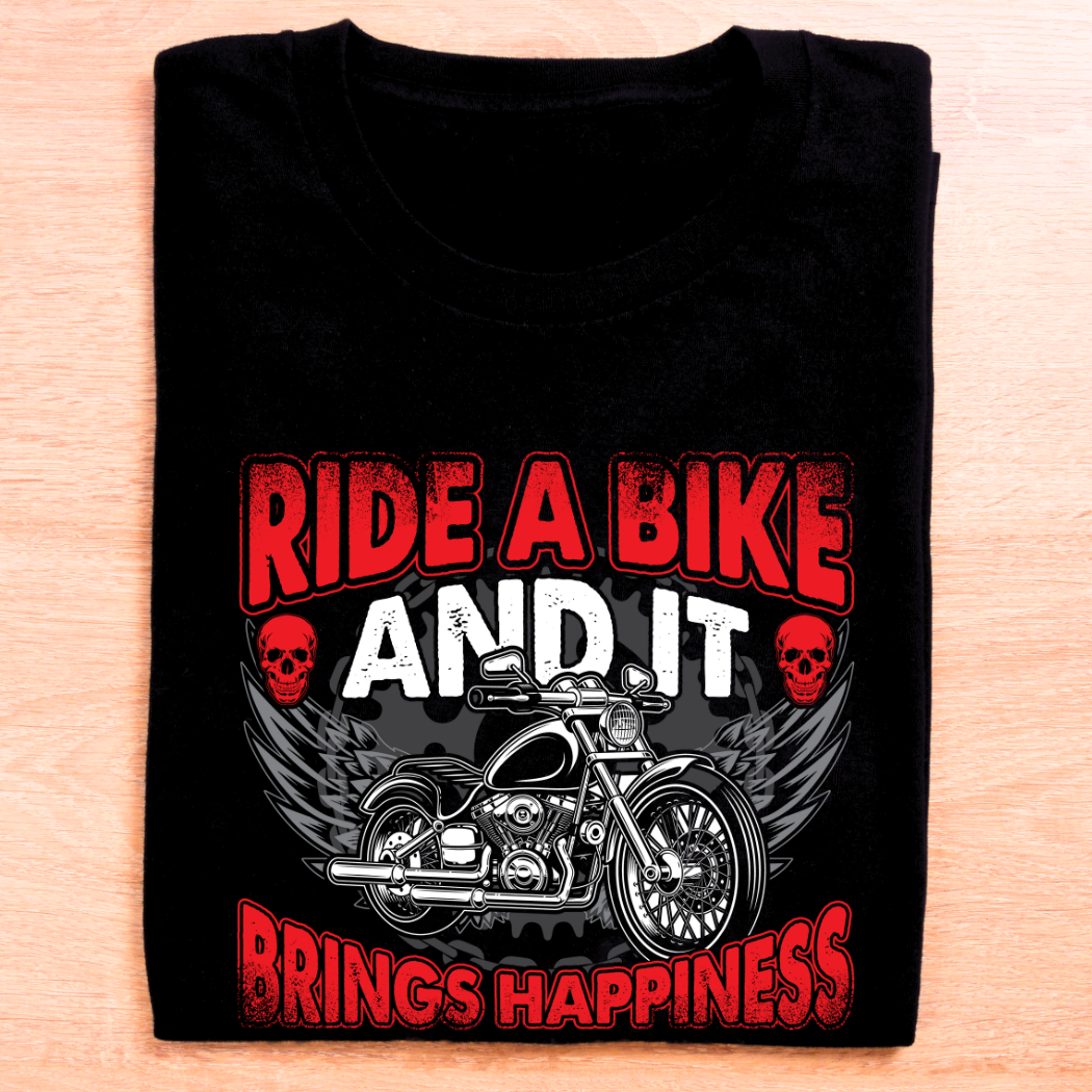 Ride a Bike, Bring Happiness Unisex T-Shirt