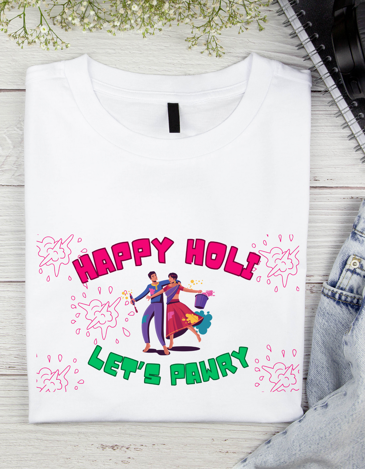HAPPY HOLI LET'S PAWRY Unisex T-Shirt
