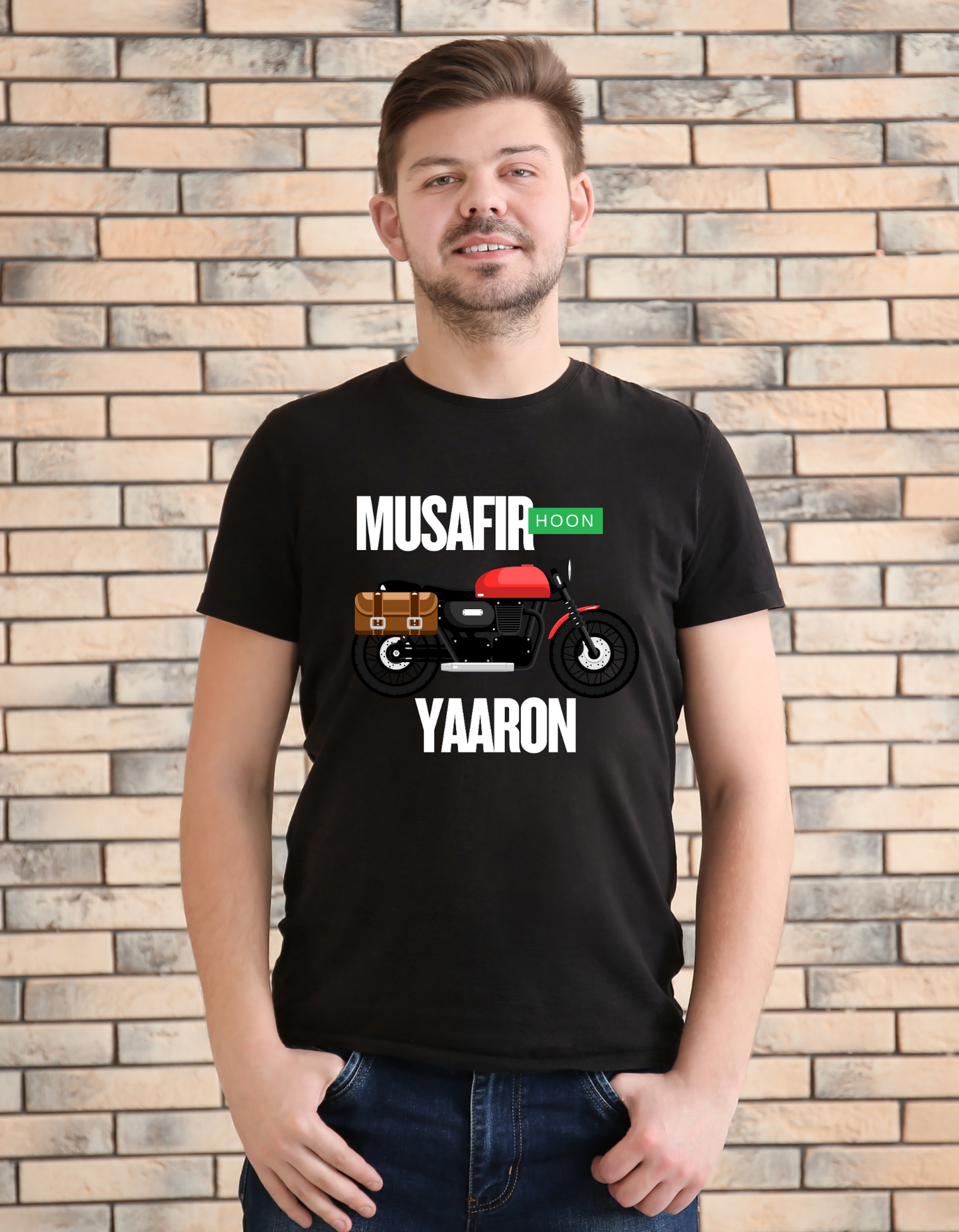 MUSAFIR HOON YAARON White Print Unisex T-Shirt