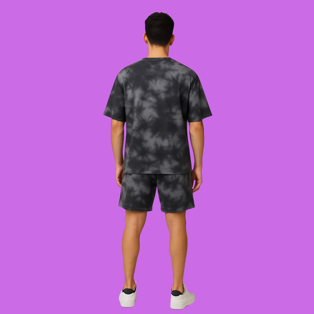 Oversized White & Black Unisex Tie-Dye Co-Ords