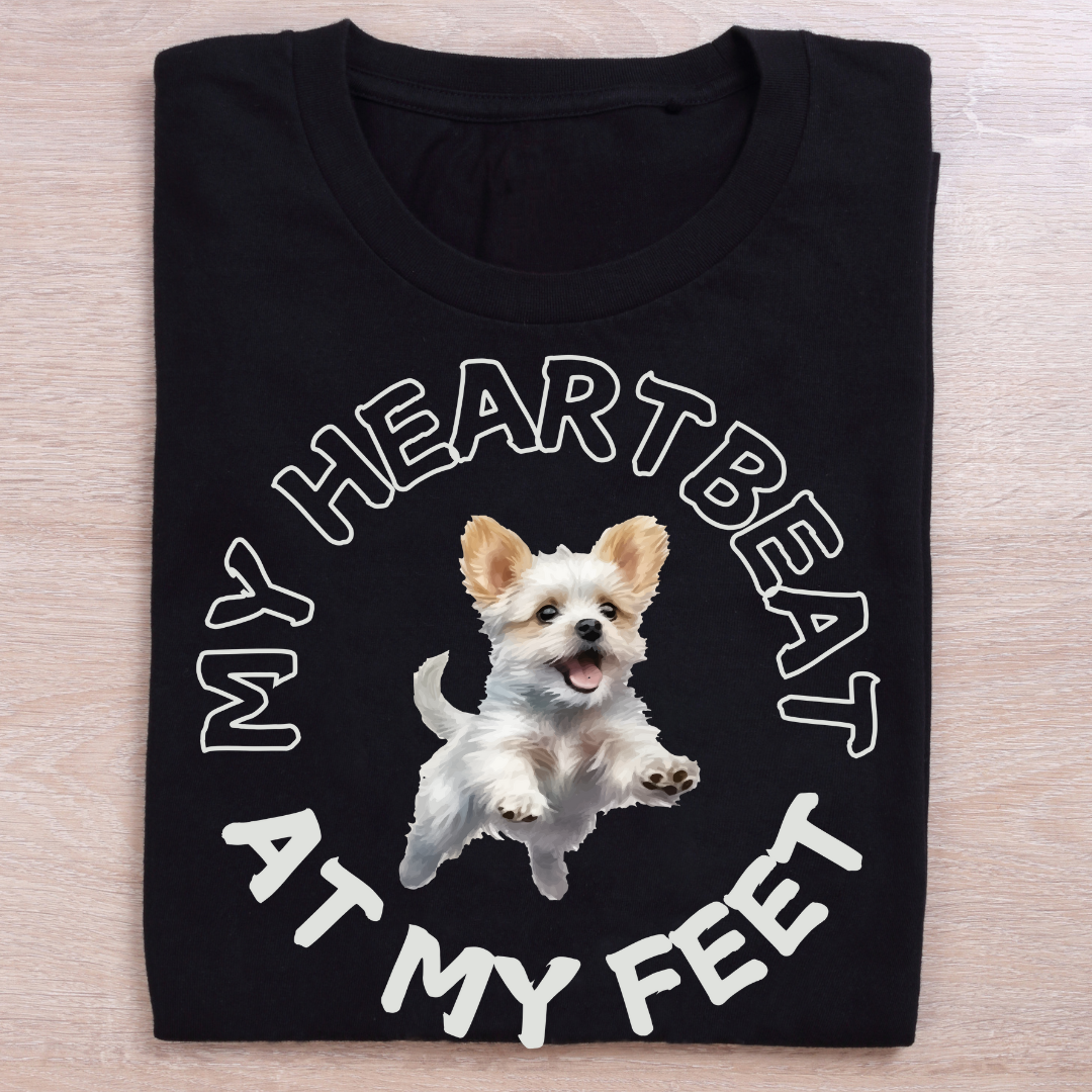 My Heartbeat at My Feet Black Unisex T-shirt