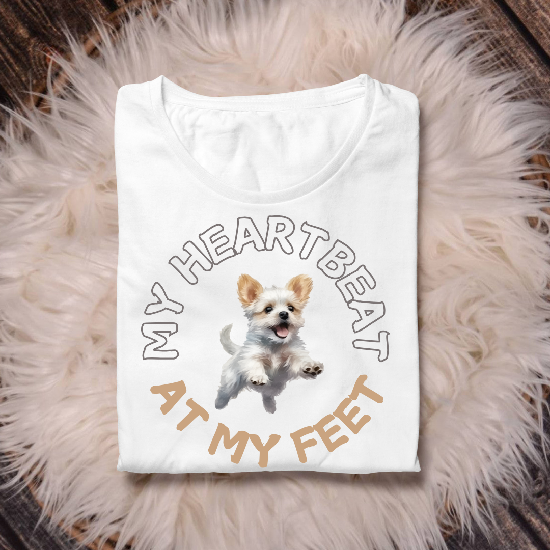 My Heartbeat at My Feet White Unisex T-shirt